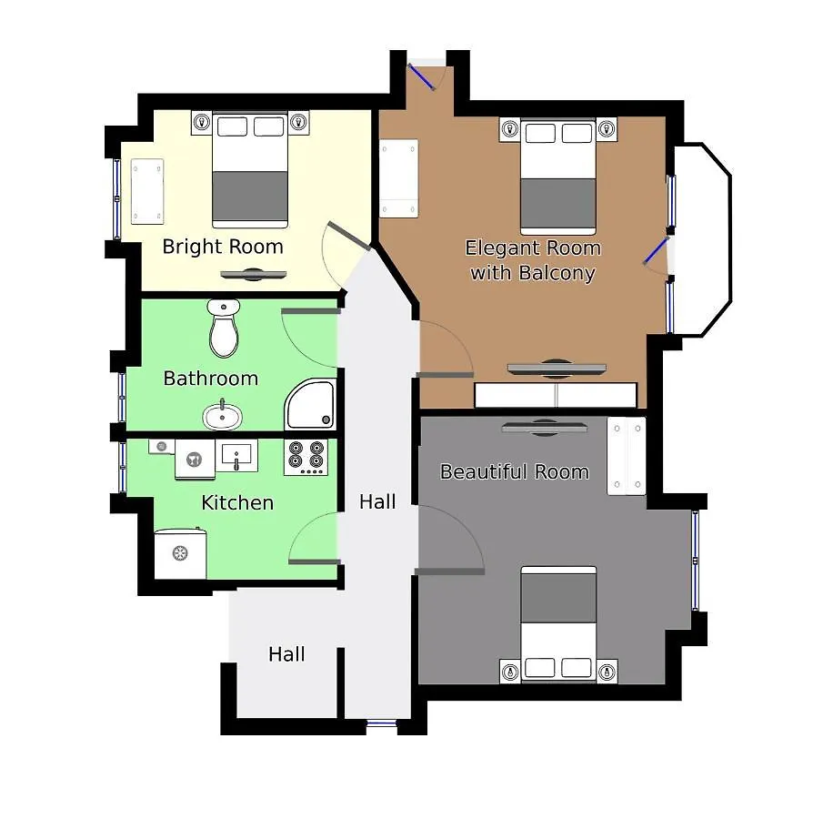 Aday - Villa Firenze - 2 Bedrooms Bright Apartment Aalborg Danmark